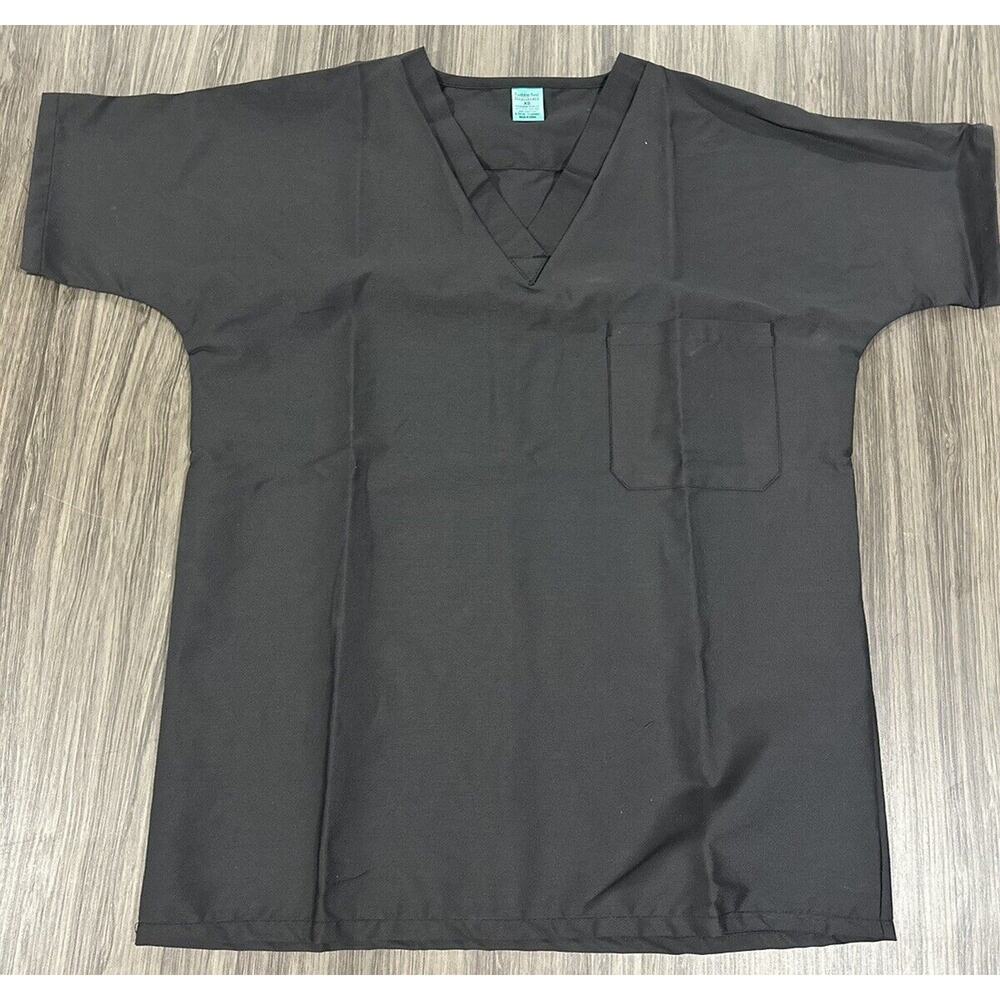 Scrub Fashion Seal Healthcare Black Short Sleeve V Neck Size XS. 3 Pack